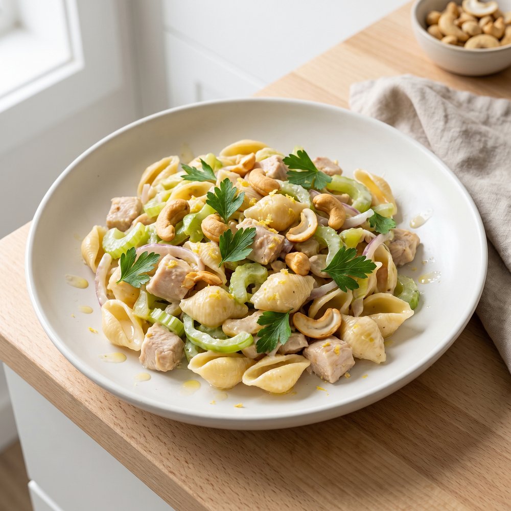 Creamy Chicken Cashew Pasta Salad
