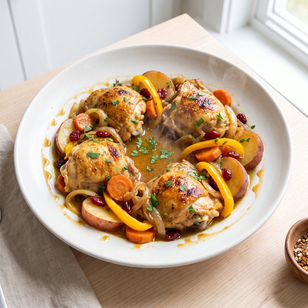 Moroccan-Style Chicken Tagine with Cranberries