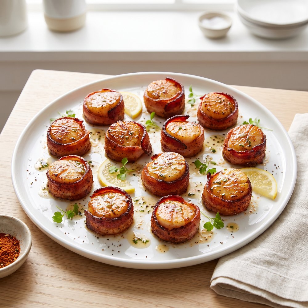 Spicy Bacon-Wrapped Scallops