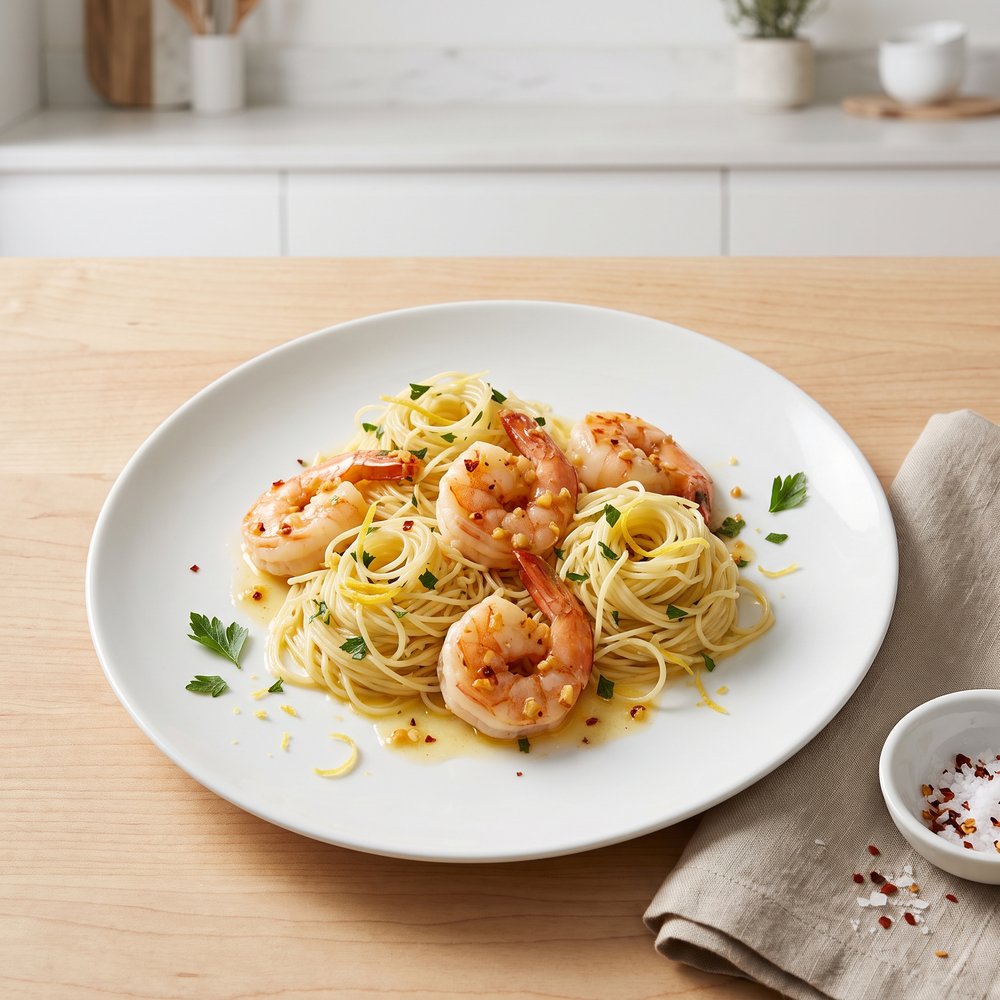 Garlic-Lemon Shrimp Pasta