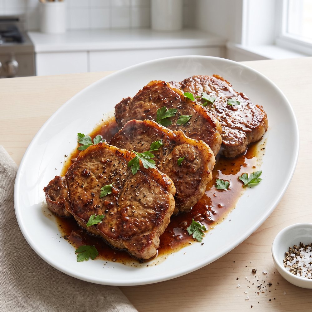 Skillet Cube Steaks with Buttery Worcestershire Pan Sauce
