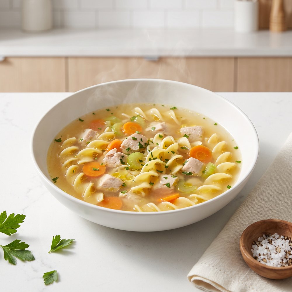 Homestyle Chicken Soup with Egg Noodles