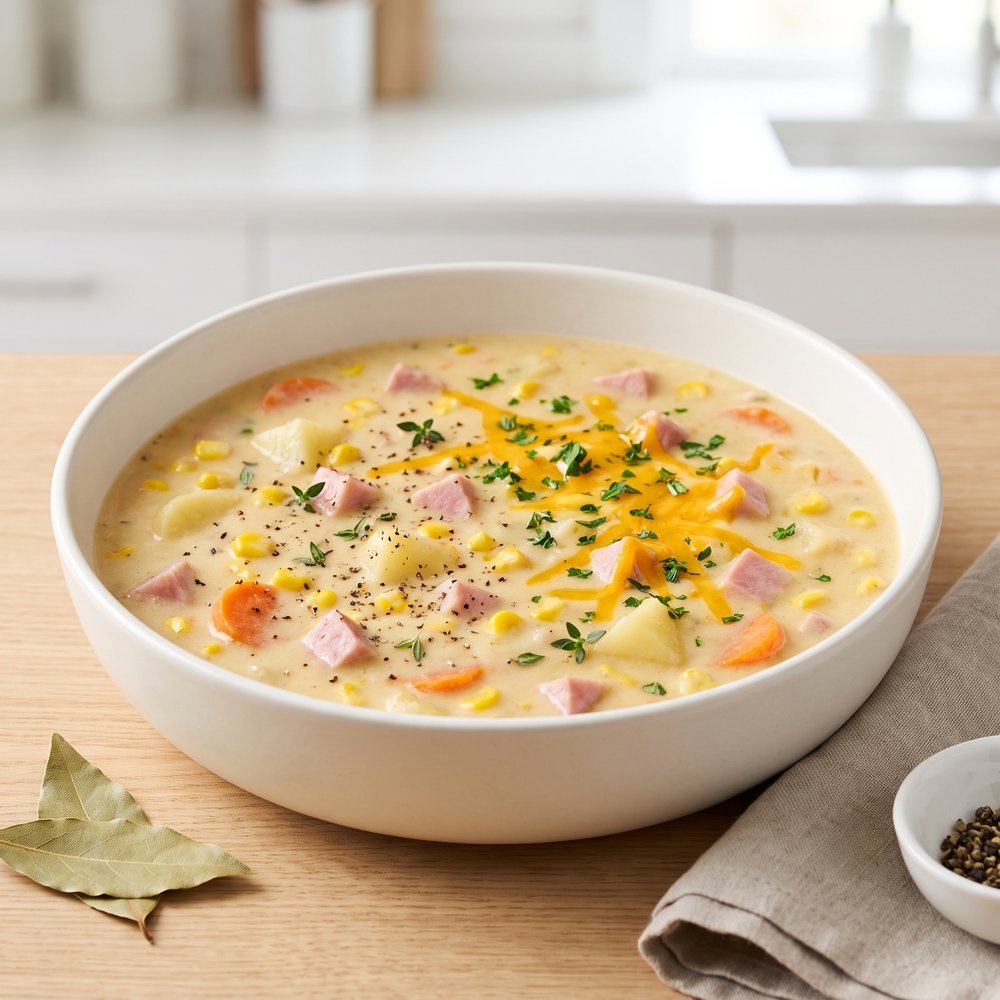 Cheesy Ham and Corn Chowder