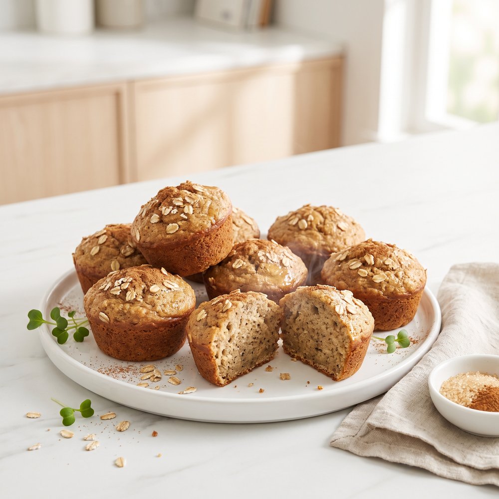 Vegan Spelt Banana Oat Muffins