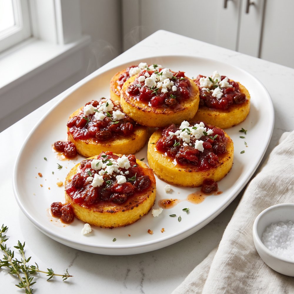 Crispy Polenta Bites with Jammy Tomato Topper