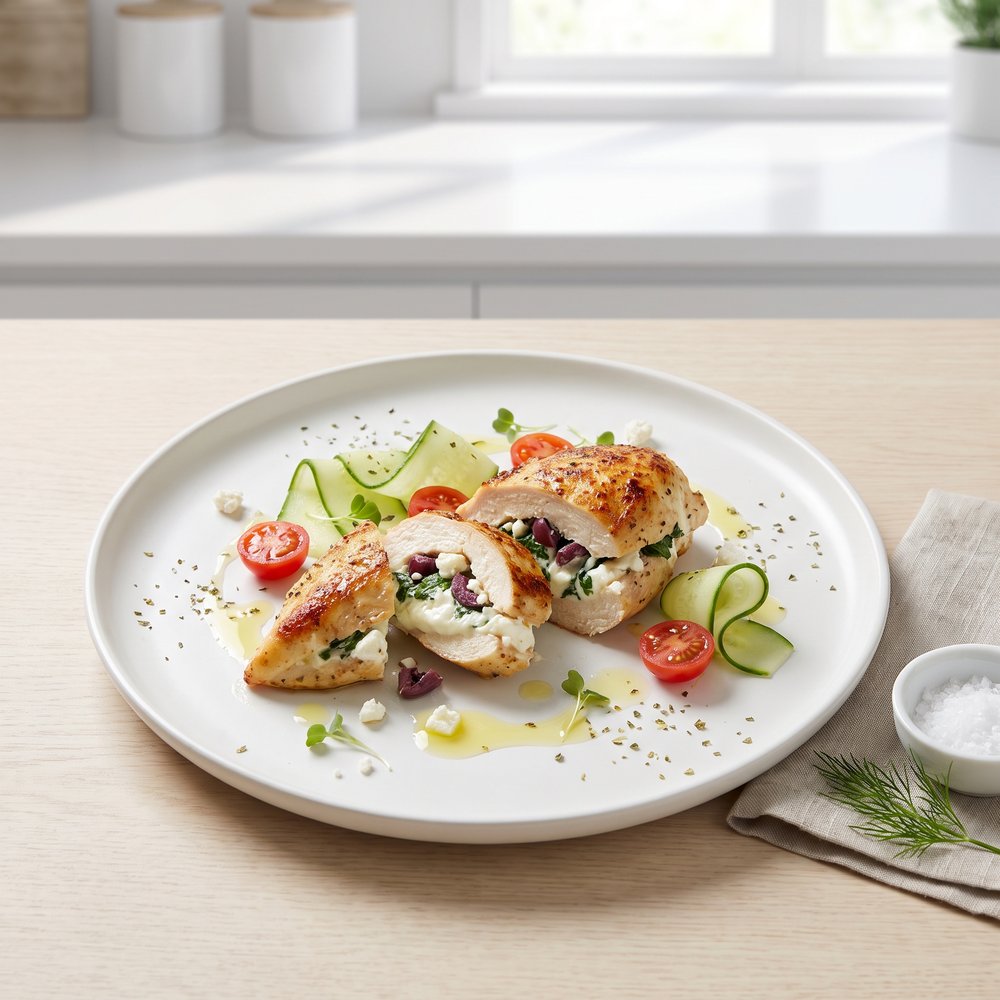 Greek-Style Chicken Breasts Stuffed with Cream Cheese