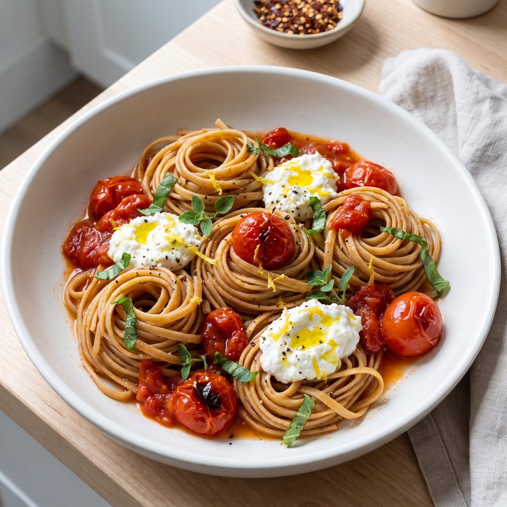 Burst Cherry Tomato Linguine
