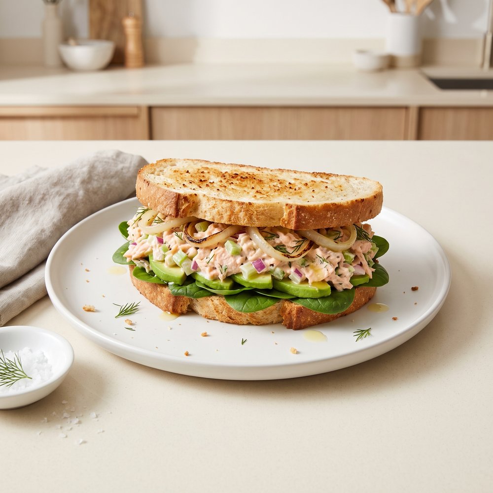 Creamy Salmon Salad Sandwich