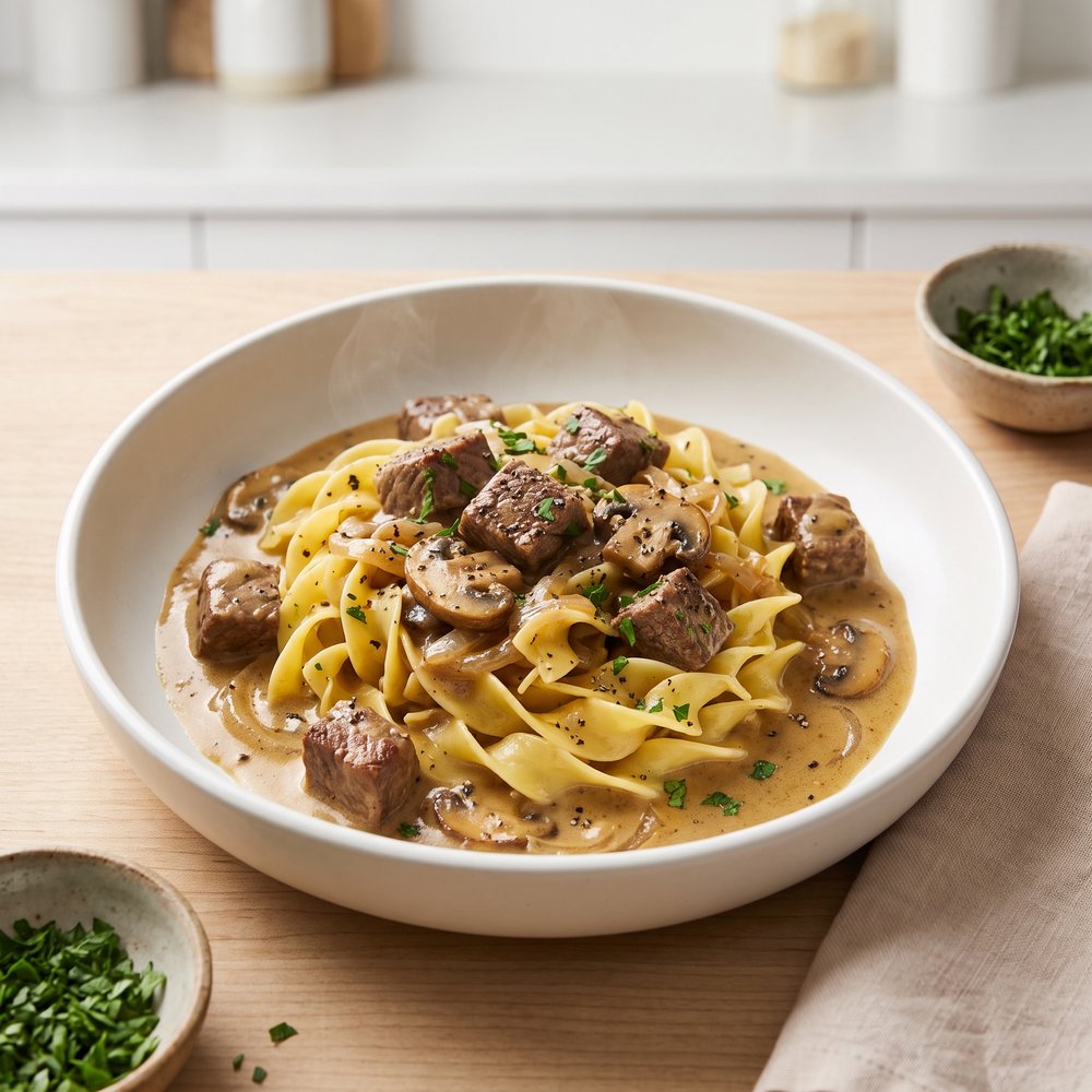 Slow Cooker Beef Stroganoff