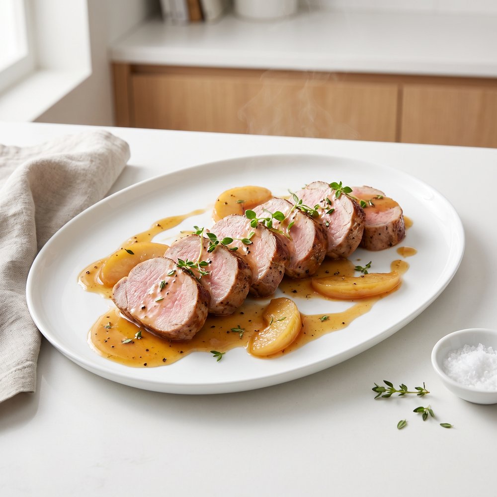 Pork Tenderloin with Apple Cider Au Jus