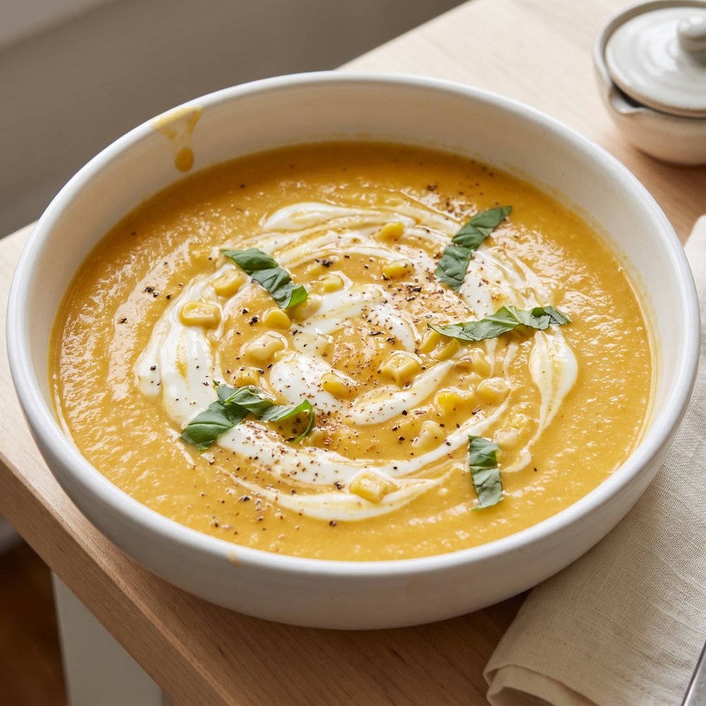 Sunny Butternut and Corn Soup