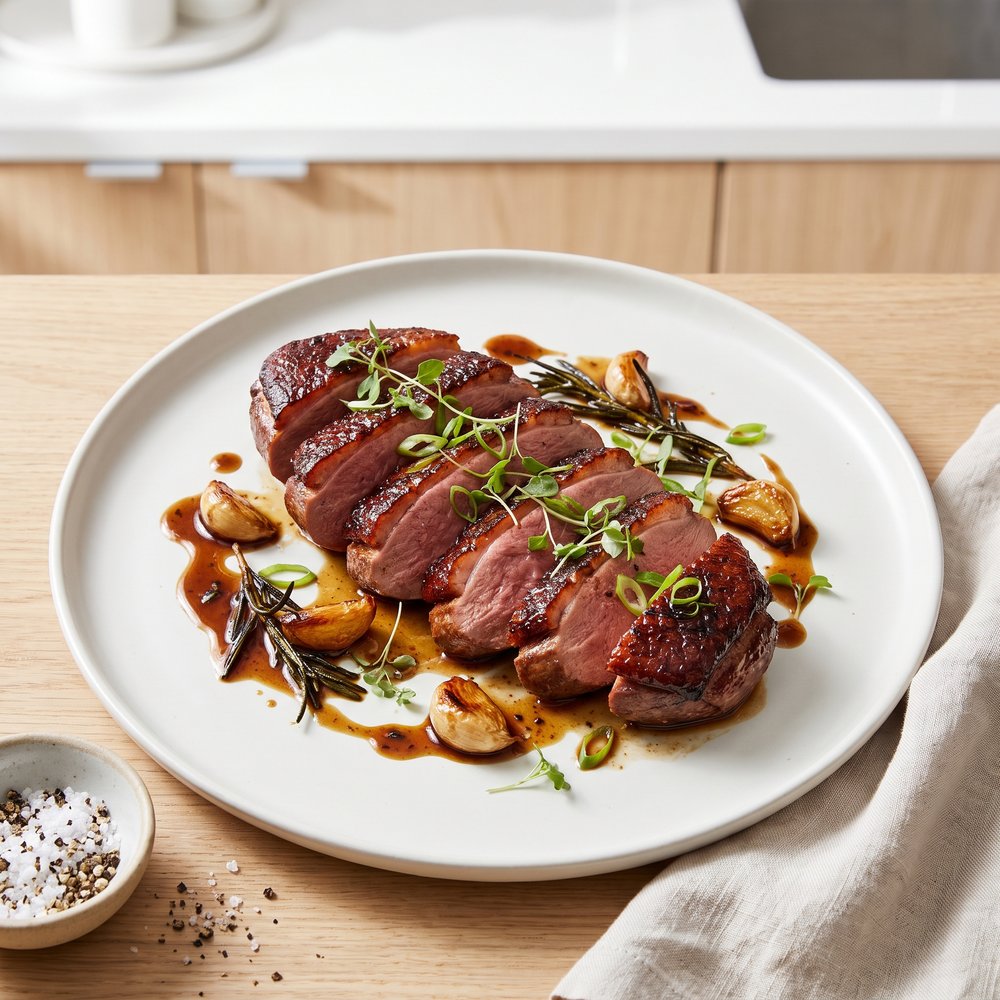 Garlic Rosemary Roasted Duck Breast