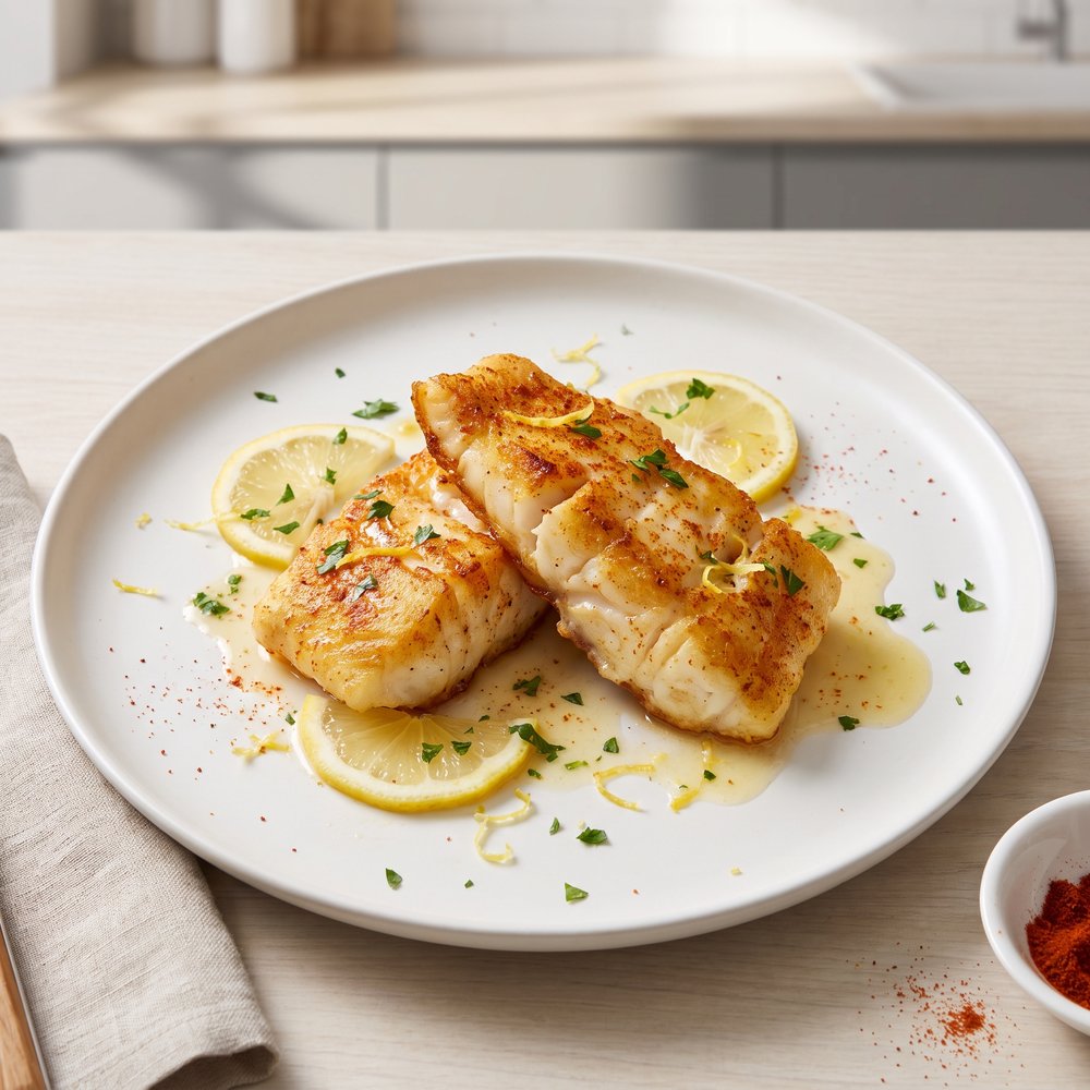 Smoky Paprika Pan-Fried Cod with Lemon