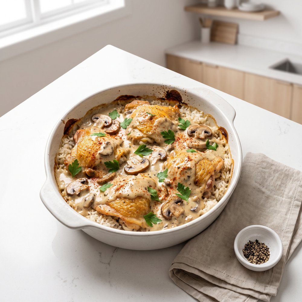 Creamy Chicken and Rice Casserole Bake