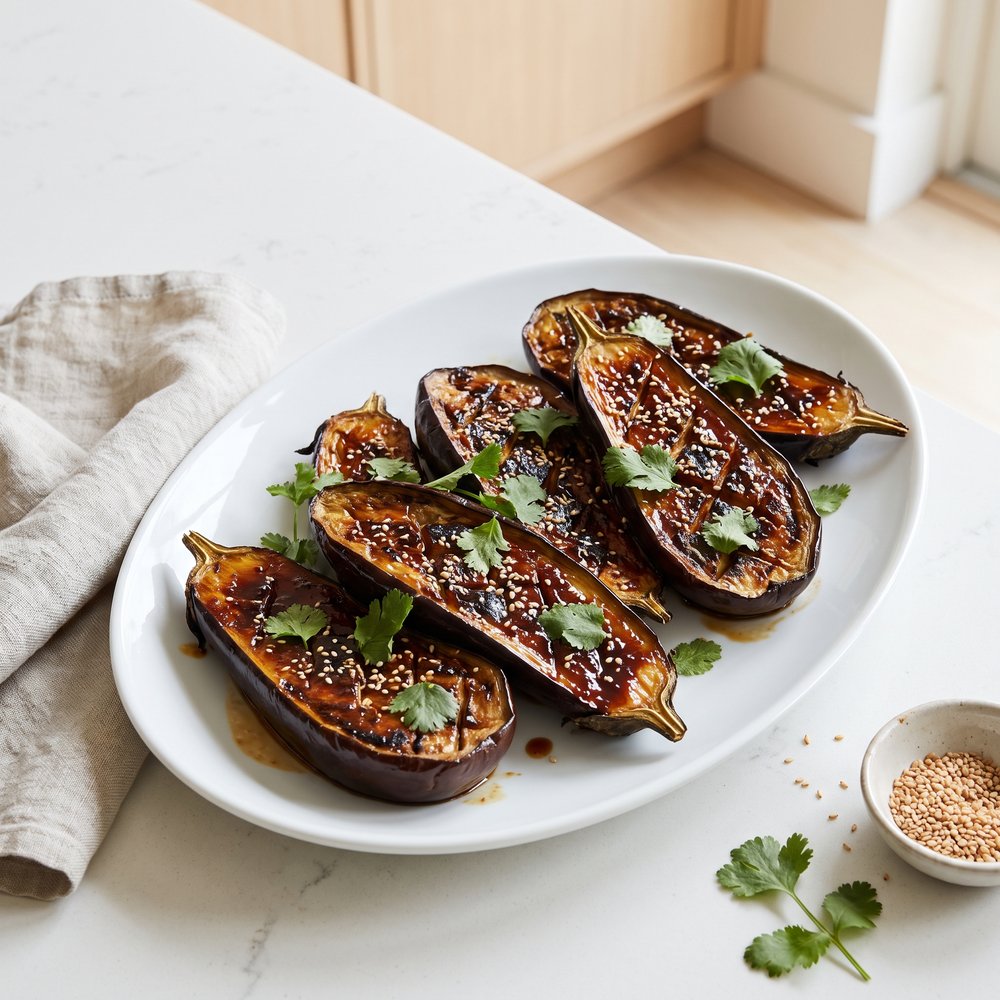 Roasted Japanese Eggplant with Miso Glaze
