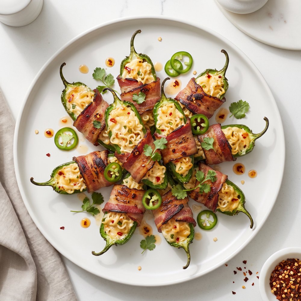 Spicy Ramen-Stuffed Jalapenos