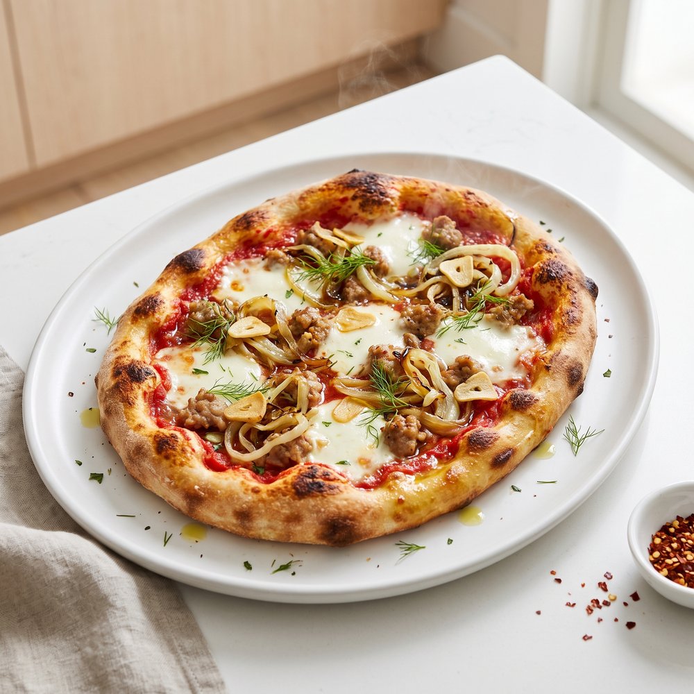 Turkey Sausage and Fennel Pizza