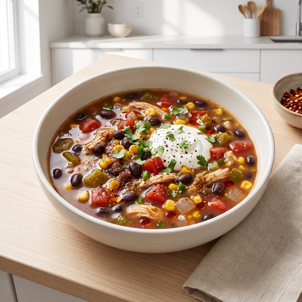 Southwestern Chicken and Black Bean Soup