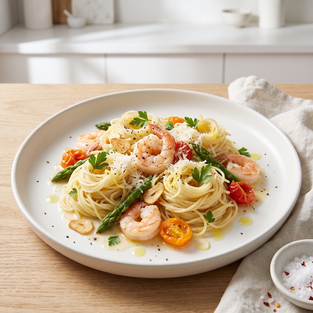 Garlic Angel Hair Shrimp
