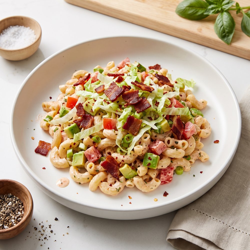 Creamy BLT Macaroni Salad with Mayo