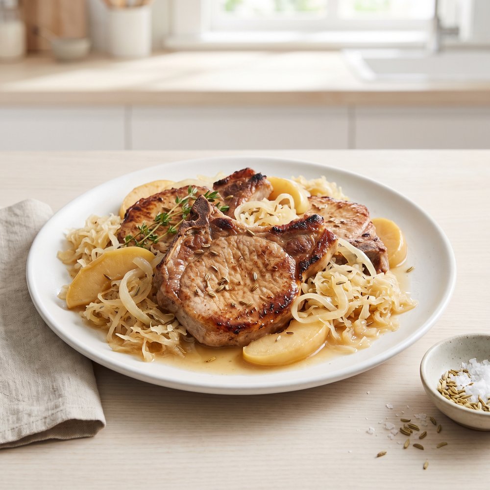 Slow Cooker Pork and Sauerkraut with Apples
