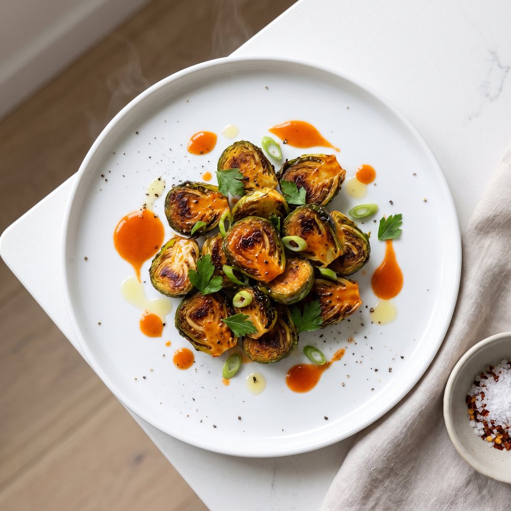 Buffalo-Style Roasted Brussels Sprouts