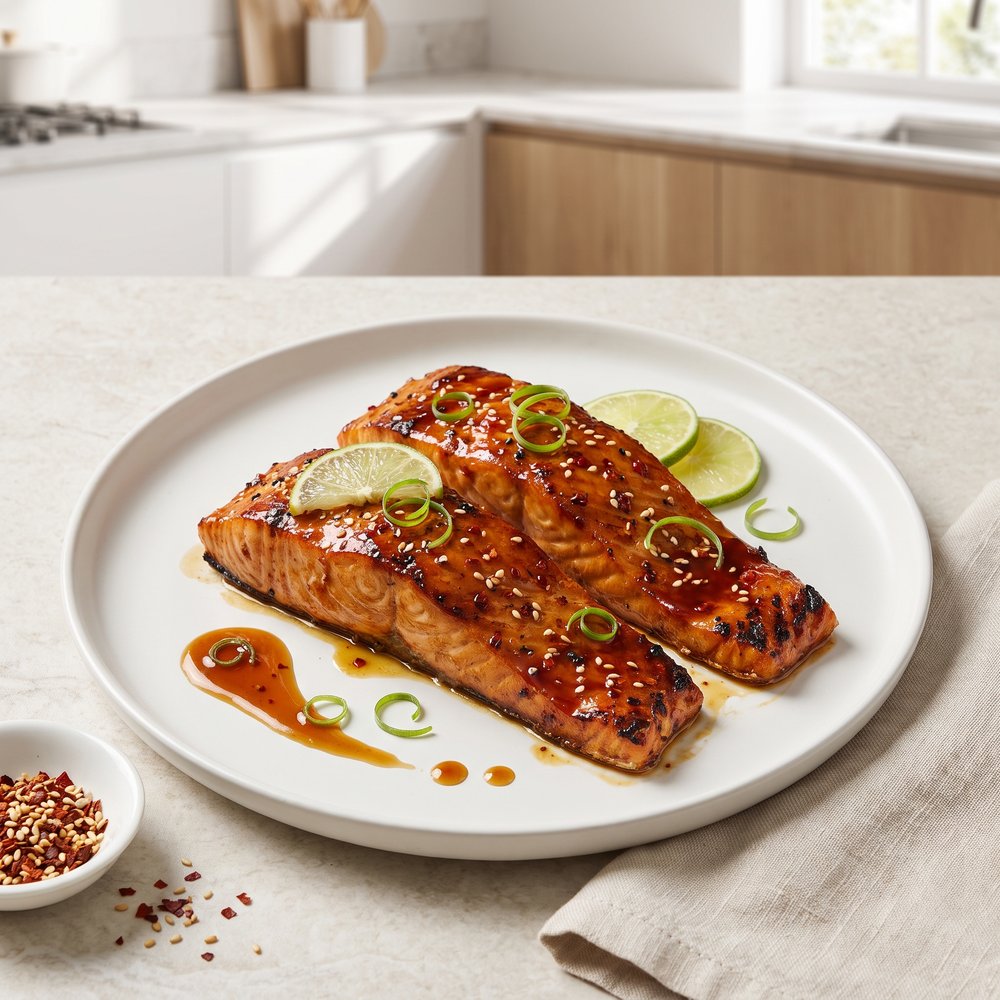 Chili-Honey Glazed Salmon Fillets