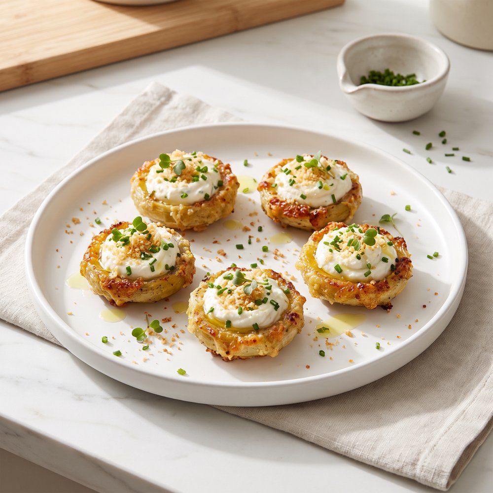 Creamy Parmesan-Stuffed Artichoke Bottoms