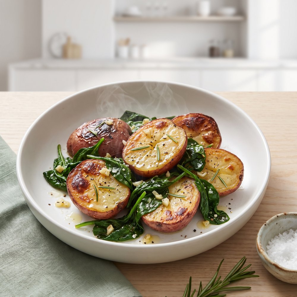Roasted Potatoes with Greens