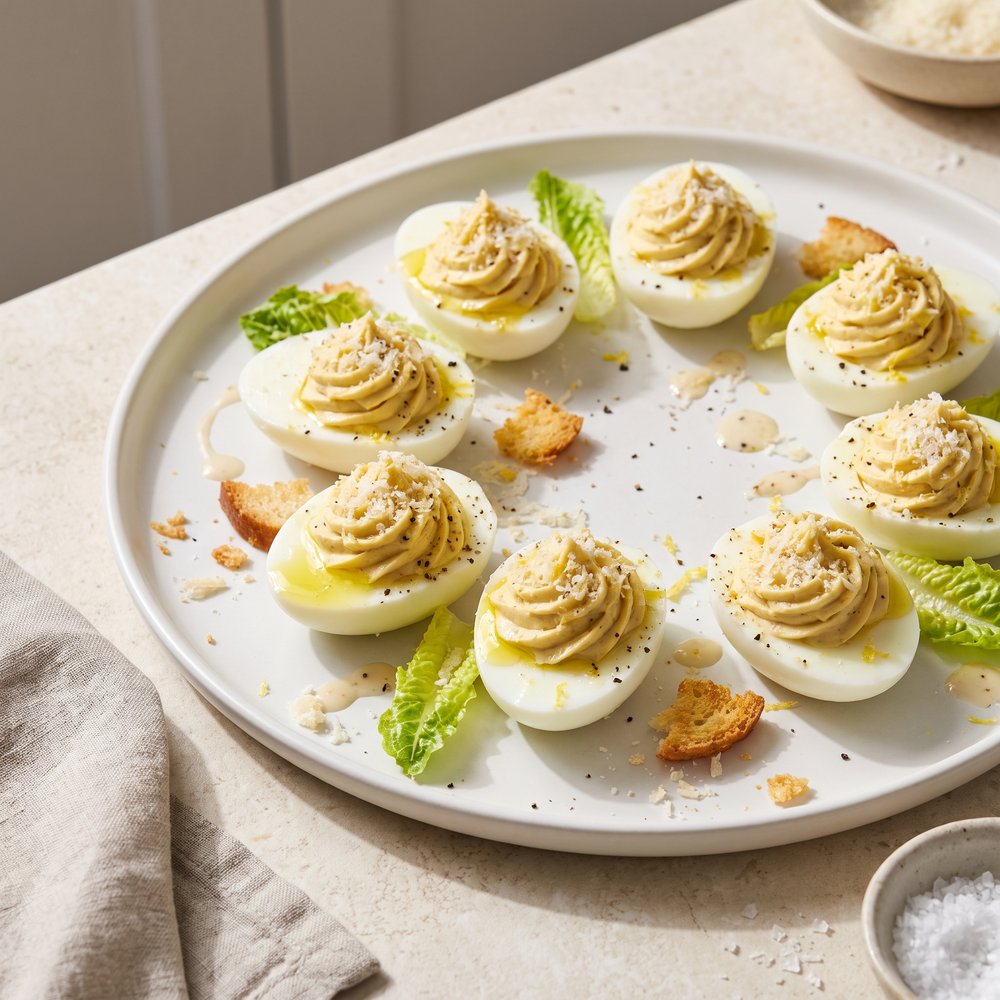 Caesar Salad Deviled Eggs