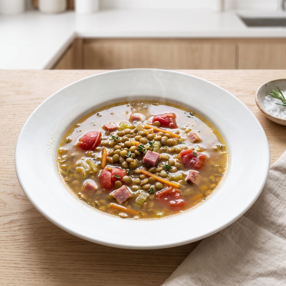 Crockpot Lentil and Ham Soup