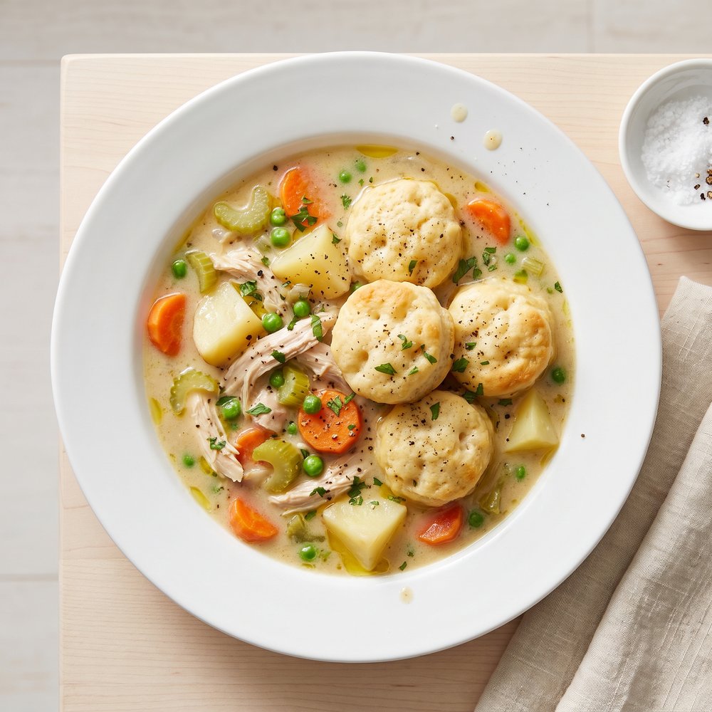 Creamy Chicken and Vegetable Dumpling Stew