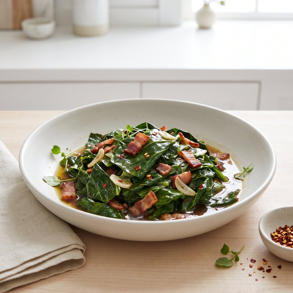 Chef Scott's Spicy Braised Mixed Greens