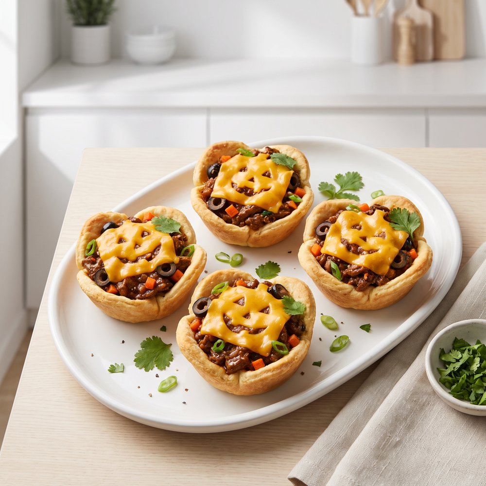 Jack-o'-Lantern Mini Beef Pot Pies