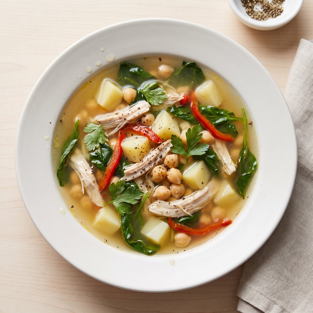 Chicken, Spinach, and Potato Soup
