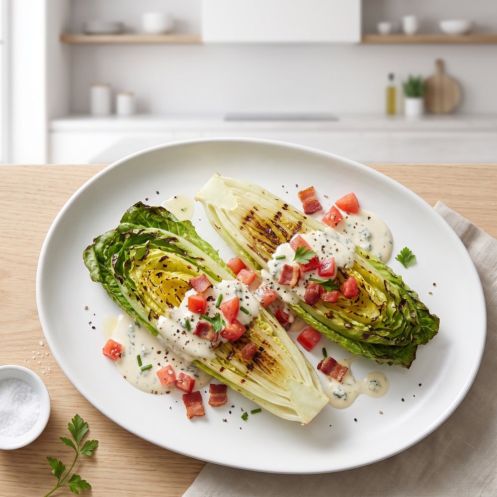 Charred Romaine Hearts with Blue Cheese