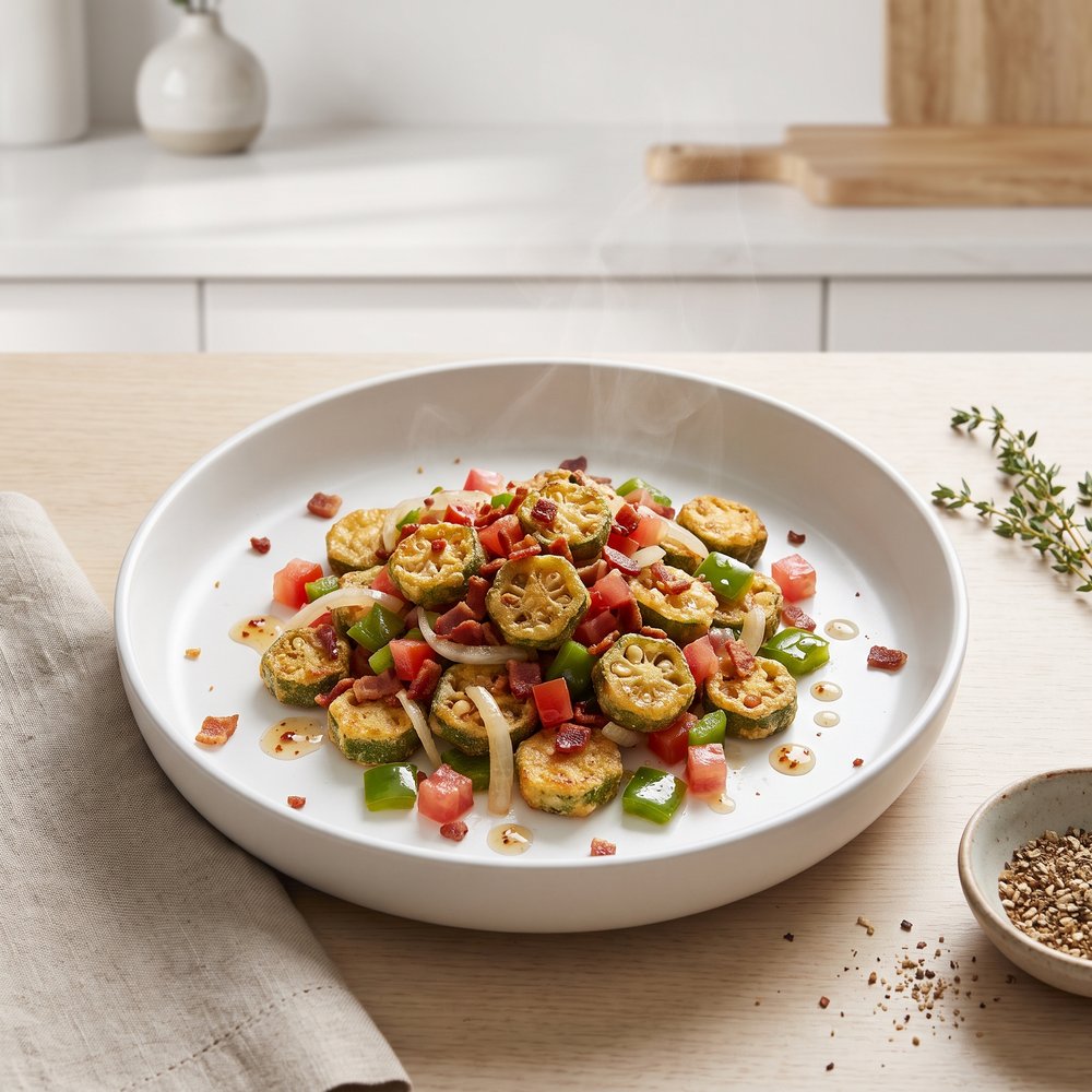 Bacon-Studded Okra Salad