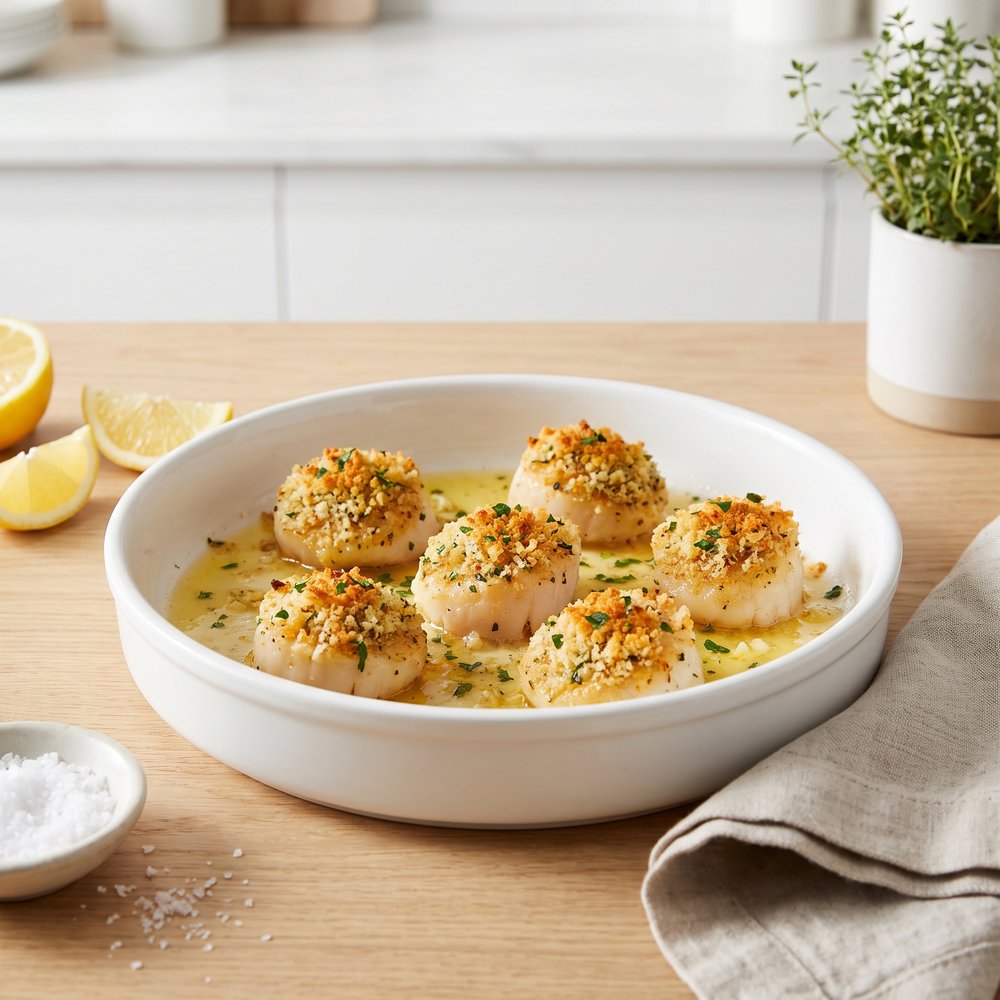 Golden Oven-Baked Sea Scallops