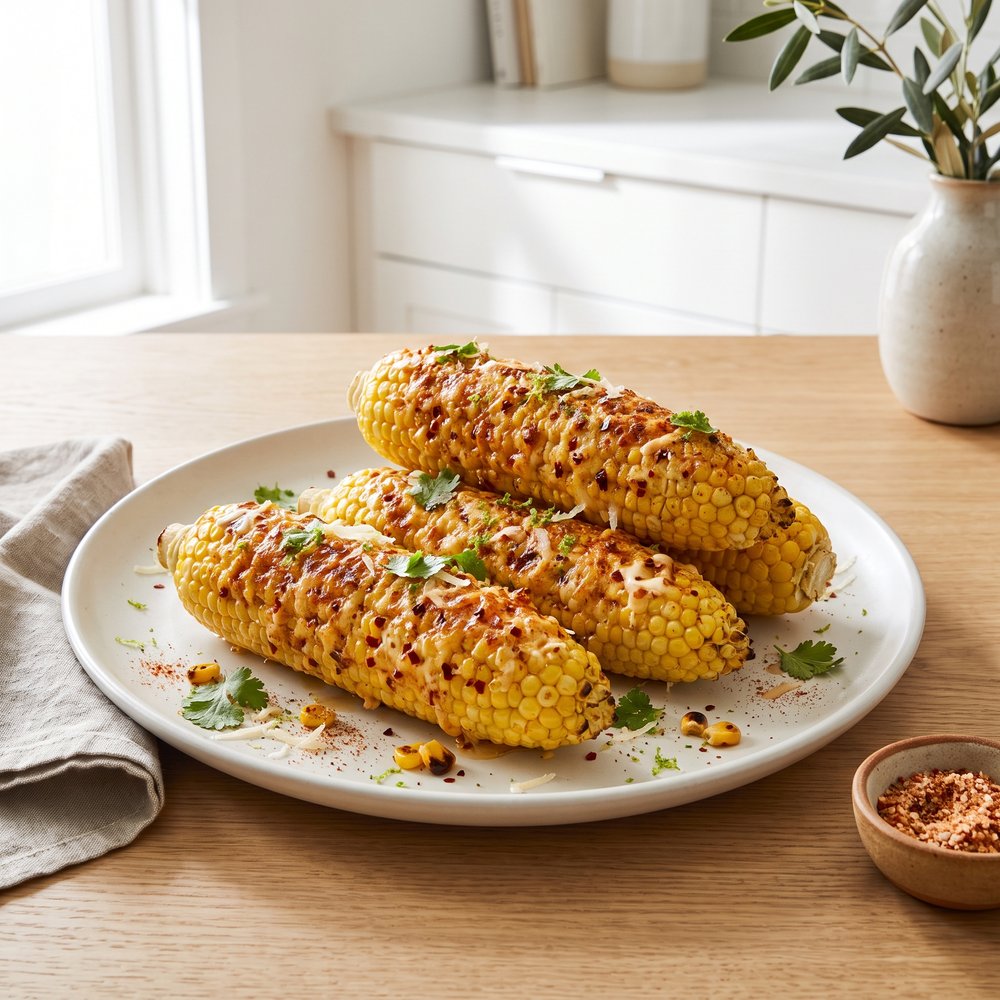 Foil-Grilled Corn on the Cob with Parmesan Chili Crust