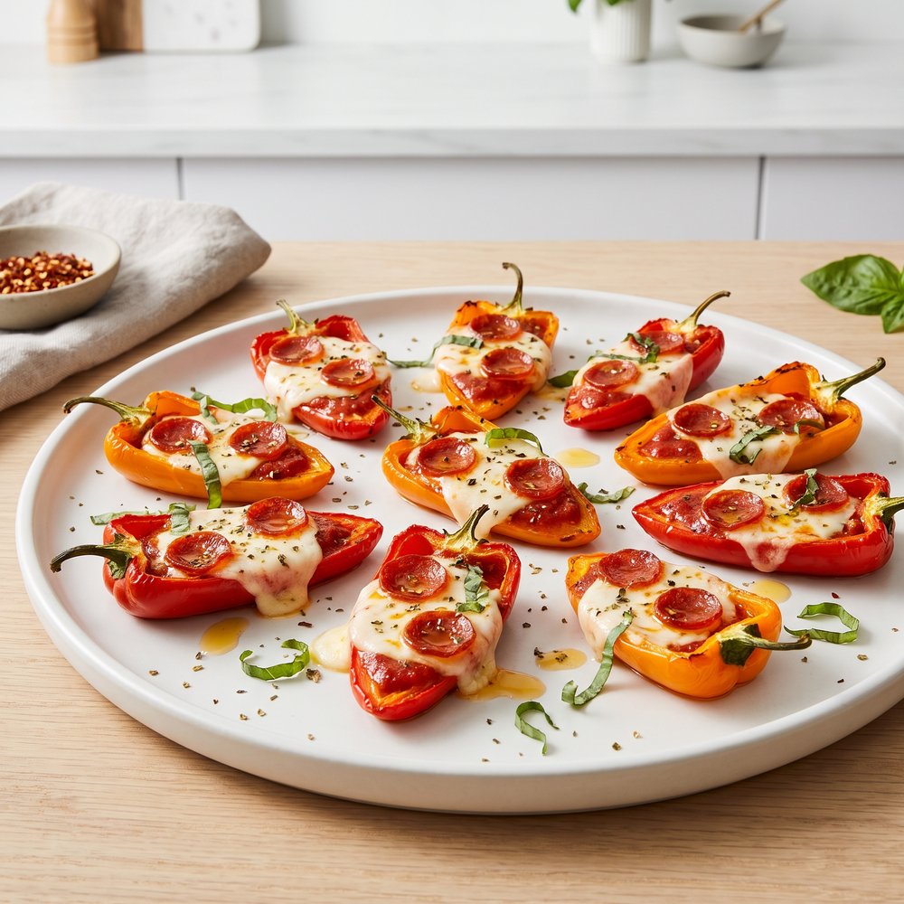 Mini Bell Pepper Pizza Poppers (4 Ingredients)
