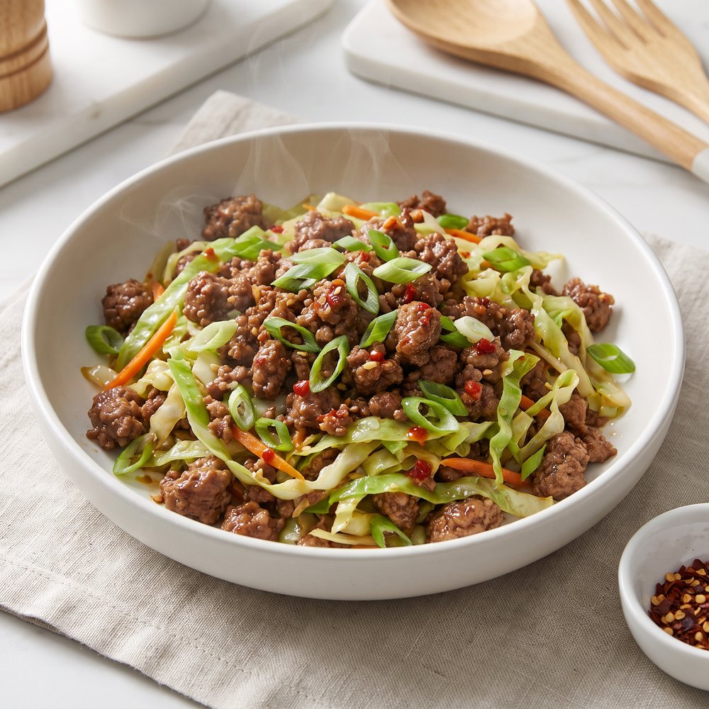 Keto Beef Egg Roll-In-A-Bowl Slaw