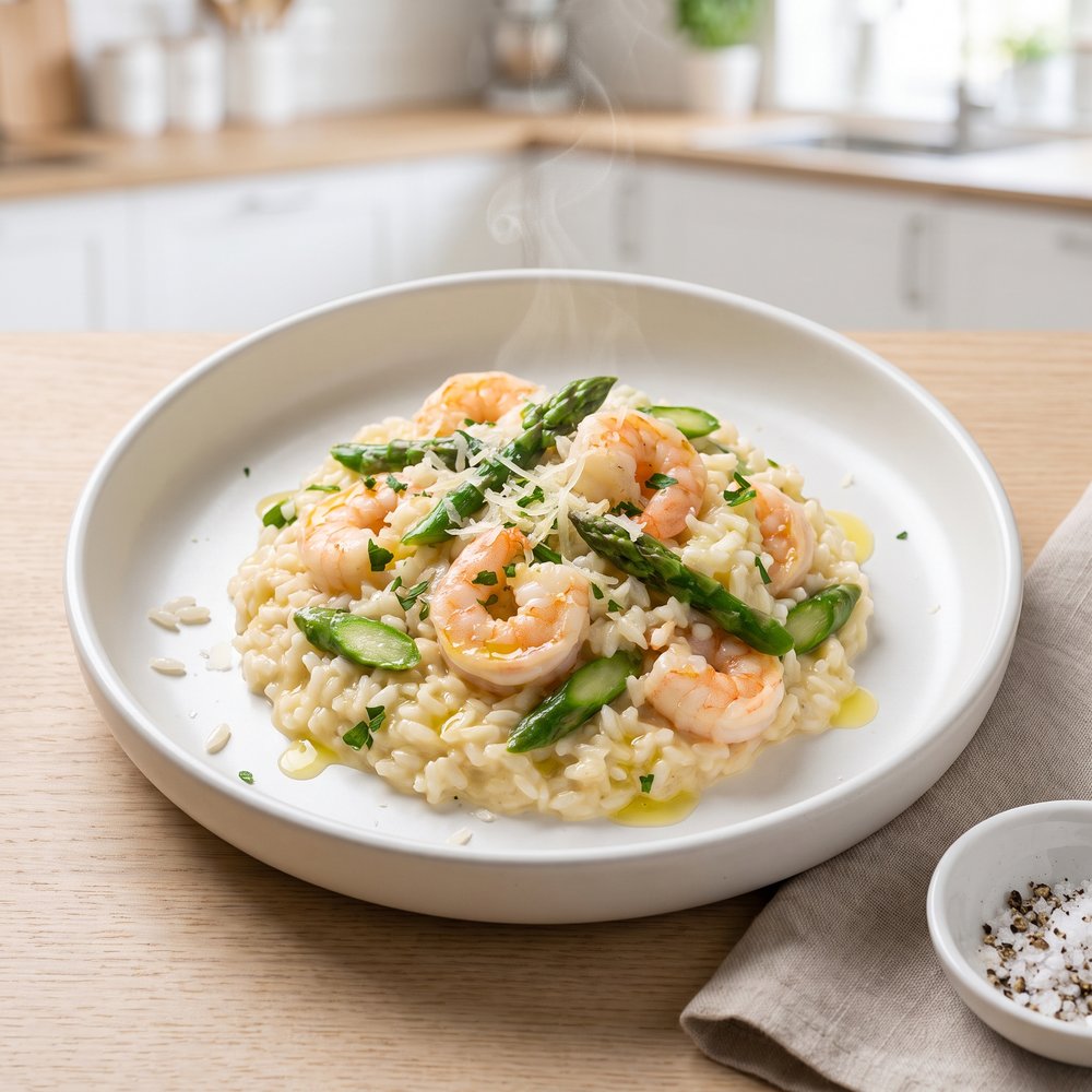 Garlic Shrimp and Asparagus Risotto
