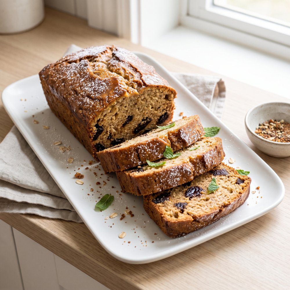 Spiced Prune and Yogurt Oat Loaf