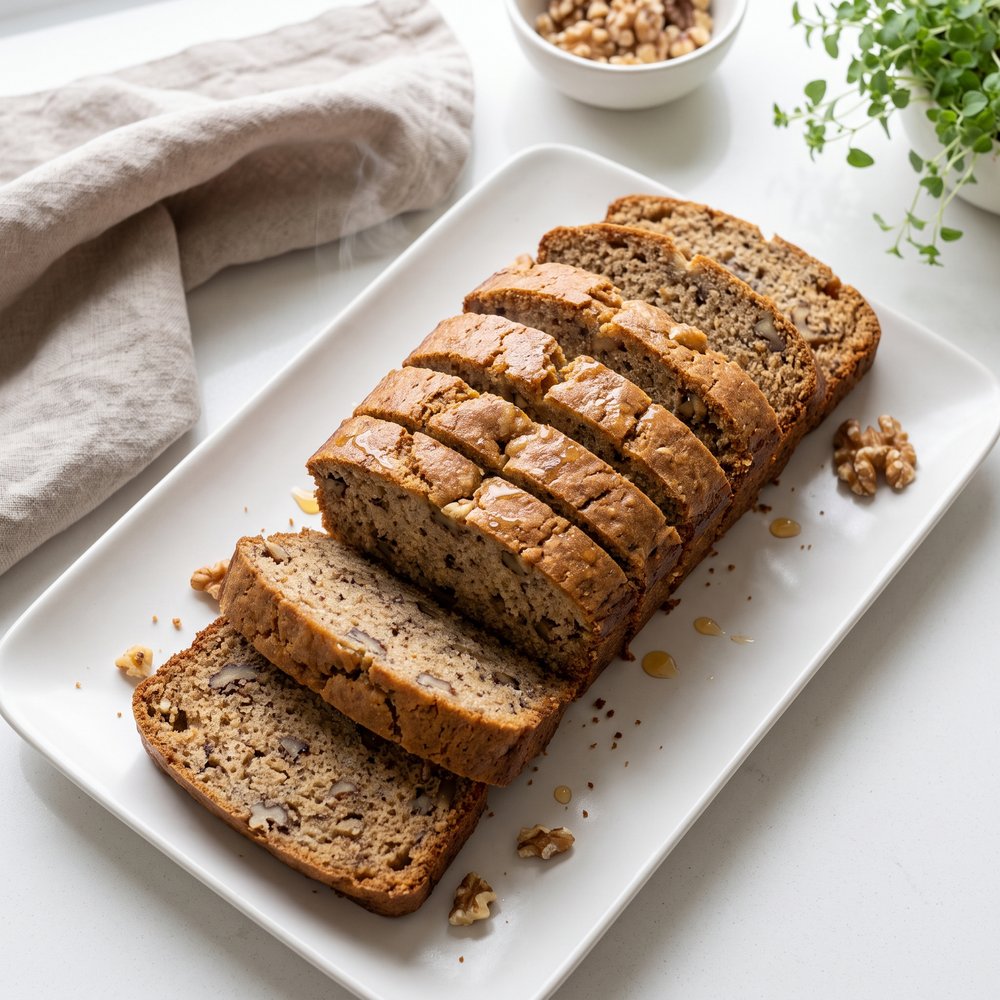 Honey-Sweetened Whole Wheat Banana Nut Loaf