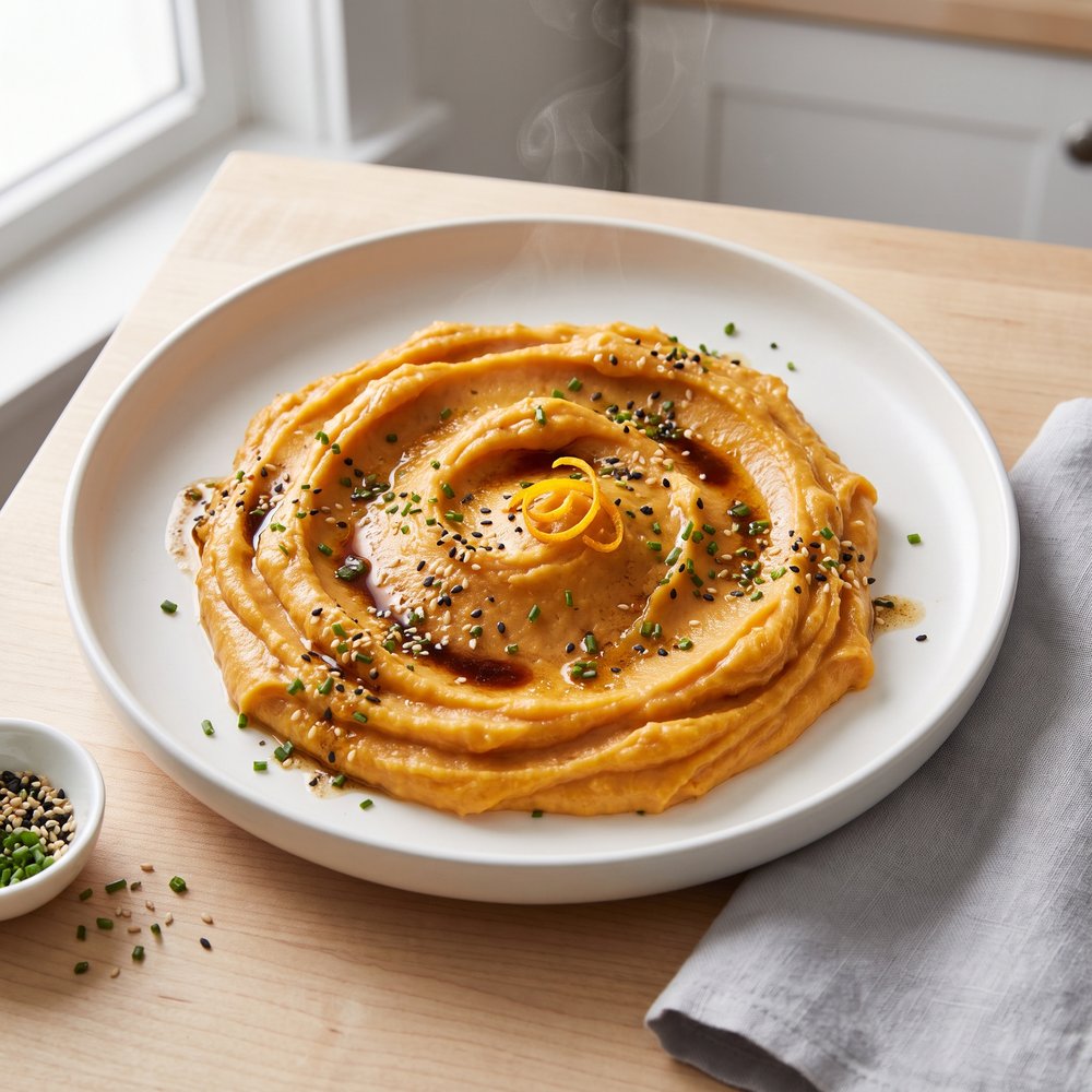 Mashed Sweet Potatoes with Miso Butter