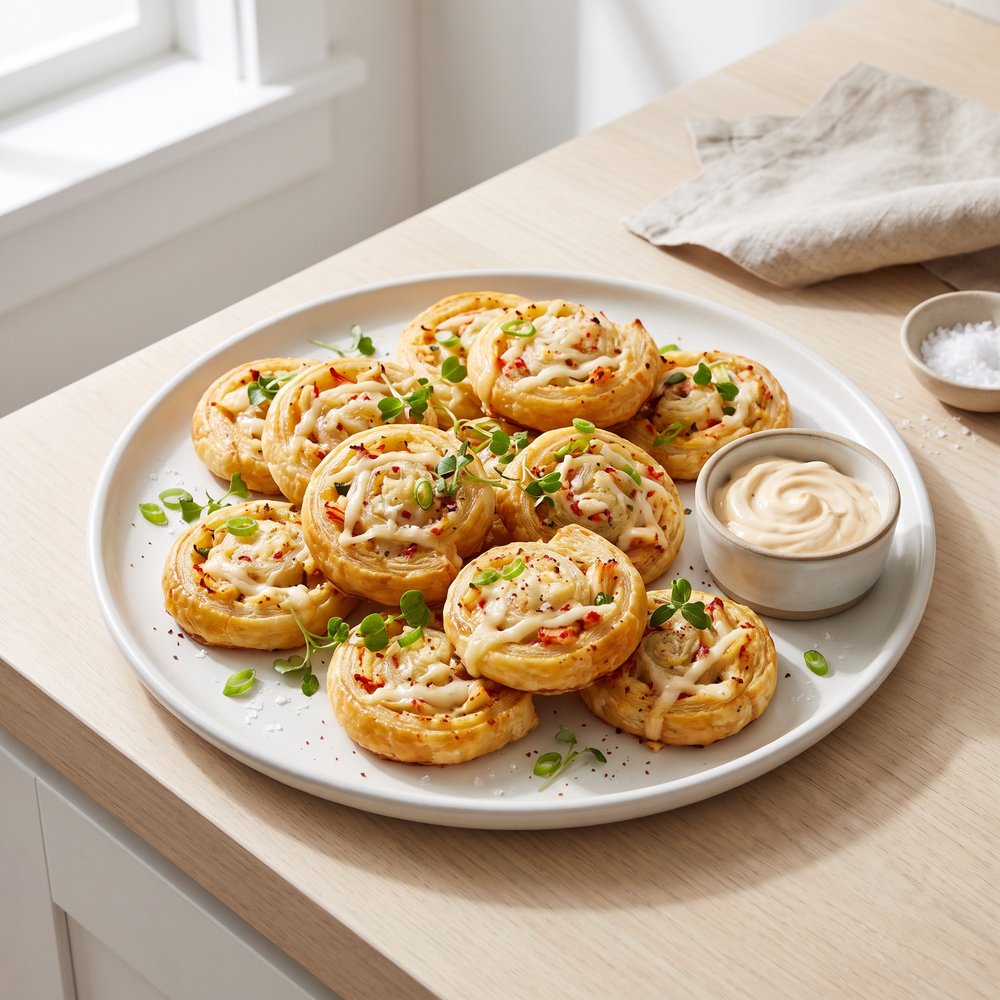 Crab Puff Pastry Pinwheels