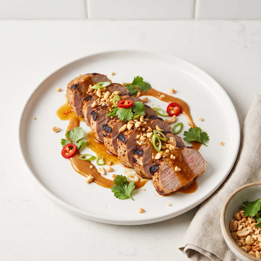 Grilled Ginger-Peanut Pork Tenderloin