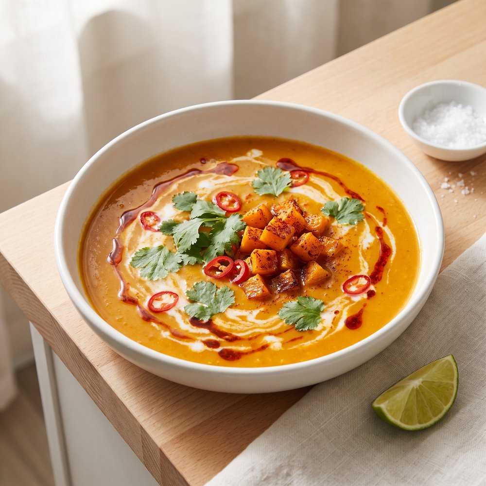 Thai-Style Spicy Curry Butternut Squash Soup