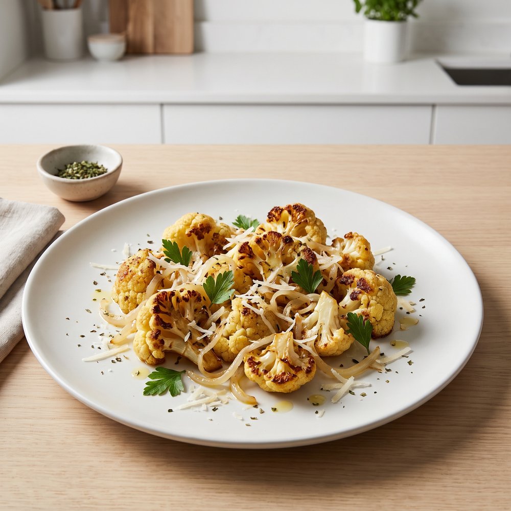 Pan-Seared Cauliflower with Onions, Herbs, and Parmesan