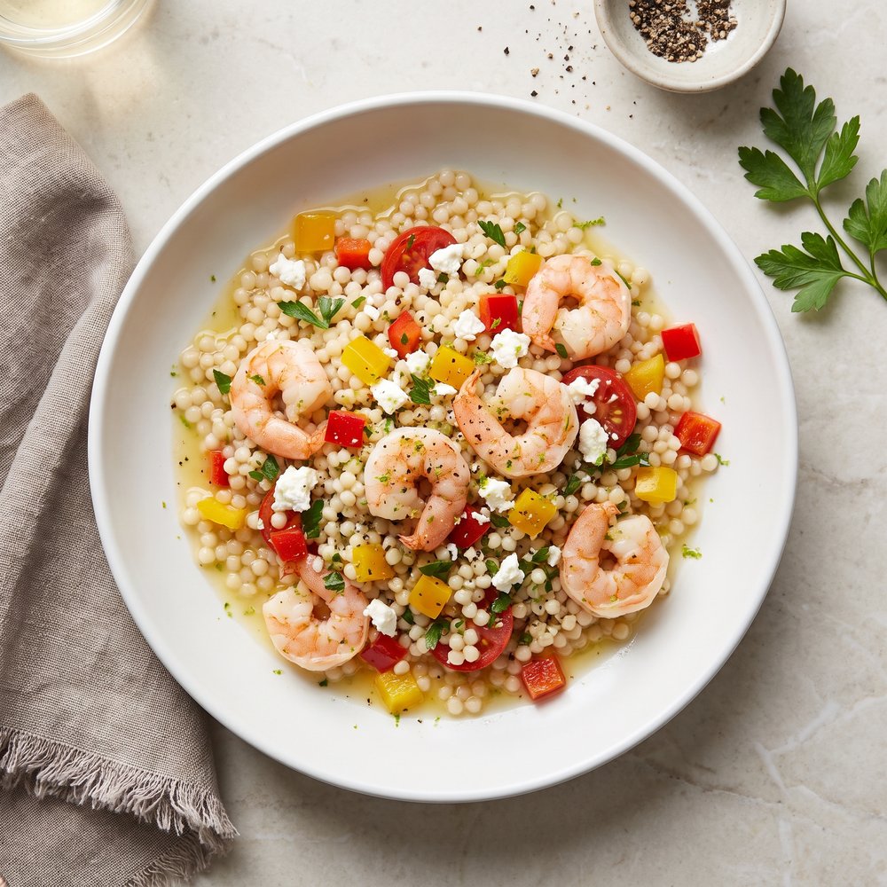 Couscous Salad with Shrimp and Feta